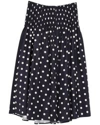 Maje - Polka-Dot Smocked-Waist Midi Skirt - Lyst