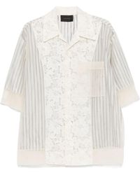 Simone Rocha - Lace-Panel Striped Shirt - Lyst