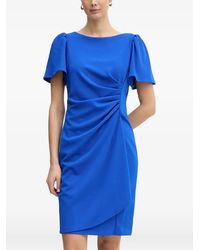 DKNY - Puffed Sleeve Gathered Dress - Lyst