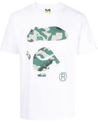 A Bathing Ape - Thermography Ape Face-print Cotton T-shirt - Lyst