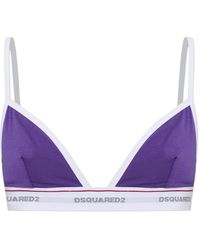 DSquared² - Logo-Tape Triangle Bra - Lyst