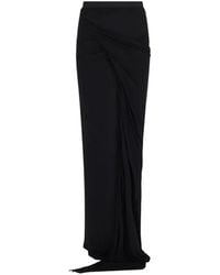 Rick Owens - Shailee Draped Wrap-Style Maxi Skirt - Lyst