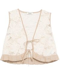 Sandro - Floral Lace Tie Top - Lyst