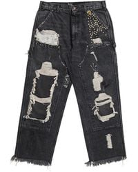 PALY - Busted Studded Distressed Jeans - Lyst