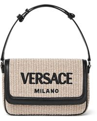 Versace - Milano Raffia Shoulder Bag - Lyst
