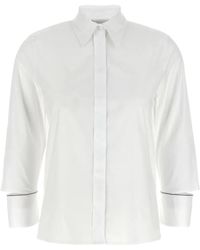 Peserico - Cuff Detail Shirt Camicie Bianco-Donna - Lyst