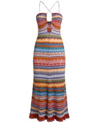 Etro - Robe Longue En Maille À Rayures - Lyst
