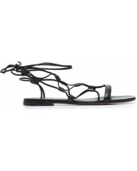 Gianvito Rossi - Lace-up Leather Sandals - Lyst
