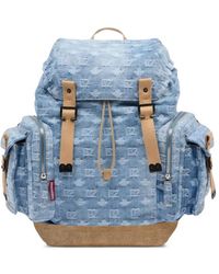 DSquared² - Denim Cotton Calf Monogram Backpack - Lyst