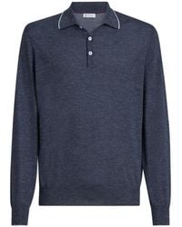 Brunello Cucinelli - Cashmere Silk Hemp Polo Shirt - Lyst