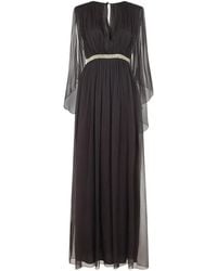 Alberta Ferretti - Draped Silk Maxi Dress - Lyst