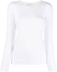Fabiana Filippi - Contrast-collar Long-sleeve T-shirt - Lyst
