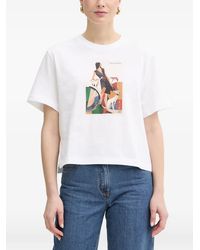 Trussardi - Graphic-Print Side-Slit T-Shirt - Lyst