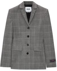 MSGM - Checked Blazer - Lyst