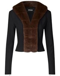 ROTATE BIRGER CHRISTENSEN - Faux-Fur-Collar Cardigan - Lyst