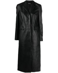MISBHV - Single-breasted Leather Coat - Lyst