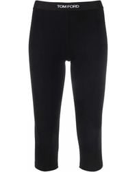 Tom Ford - Logo Waistband Cropped Leggings - Lyst