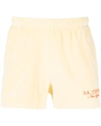 Sporty & Rich - Logo-embroidered Terry-cloth Shorts - Lyst