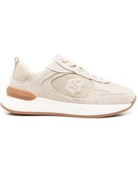 BOSS - Baskets En Cuir À Logo Emé - Lyst