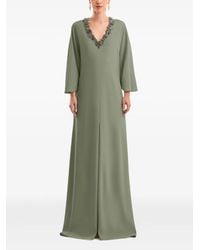 Gemy Maalouf - Beaded V-Neck Maxi Dress - Lyst