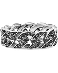 David Yurman - Curb Chain Sterlingsilber-Ring Mit Diamant 8Mm - Lyst