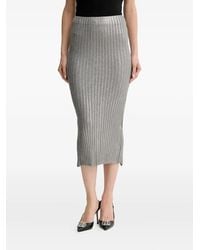 SIMONA CORSELLINI - Ribbed Split-Detail Midi Skirt - Lyst
