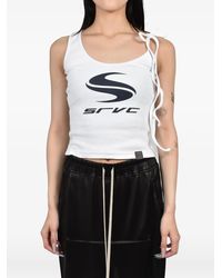 SRVC Studio - Graphic-Print Tie-Strap Tank Top - Lyst