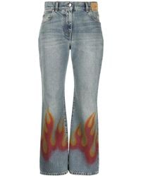 Palm Angels - Flame-print Flared Jeans - Lyst