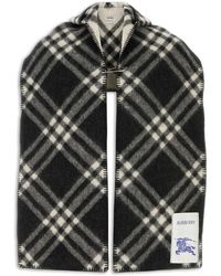 Burberry - Checked-Pattern Wool Hooded Scarf - Lyst