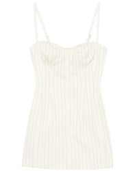 Dondup - Vestido Corto A Rayas Diplomáticas Estilo Corsé - Lyst