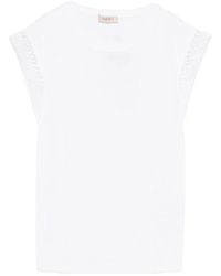 Twinset - Lace-Trim T-Shirt - Lyst