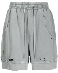 C2H4 - Ripped-detailing Cotton Track Shorts - Lyst