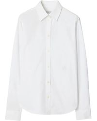 Burberry - Camisa bordada de manga larga - Lyst