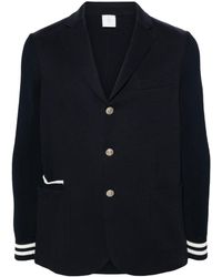 Eleventy - Knitted-sleeves Single-breasted Blazer - Lyst