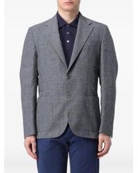 Fay - Checked Single-Breasted Blazer - Lyst