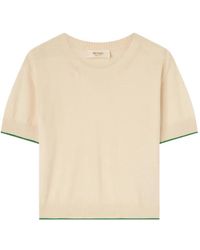RETORI - Stripe-Trim Knitted T-Shirt - Lyst