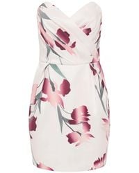 Rebecca Vallance - Linnea Floral Strapless Mini Dress - Lyst