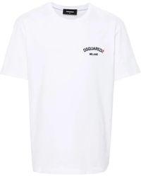 DSquared² - T-Shirt En Coton À Logo Brodé - Lyst
