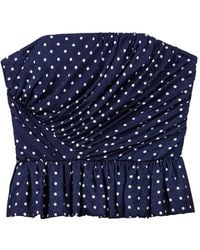 Maje - Polka-Dot Strapless Blouse - Lyst