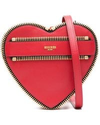 Moschino - Heart-shaped Zip-detailing Clutch Bag - Lyst