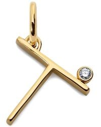 Monica Vinader - Solitaire Diamond Initial Pendant - Lyst