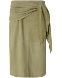 Pinko - Knee-length Suede Skirt With Knot - Lyst