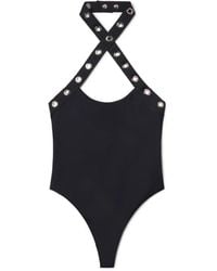 Off-White c/o Virgil Abloh - Eyelet-Embellished Halterneck Swimsuit - Lyst