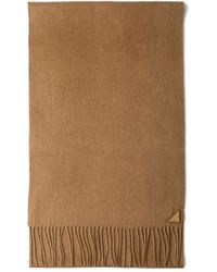 Prada - Écharpe Frangée À Plaque Logo - Lyst