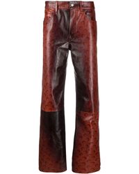 Marine Serre - Airbrushed Crafted Leather Trousers - Lyst