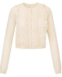 LoveShackFancy - Melisse Ruffled Knitted Cardigan - Lyst