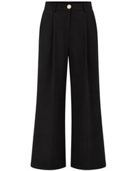 ARMANI EXCHANGE - Pleated Crepe-Texture High-Waisted Trousers - Lyst