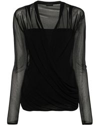 Givenchy - Gewickelte Mesh-Bluse - Lyst