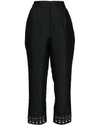 Shiatzy Chen - Embroidered-Pearl Cropped Trousers - Lyst