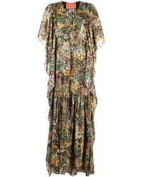 La DoubleJ - Ruffled Jacquard Maxi Dress - Lyst